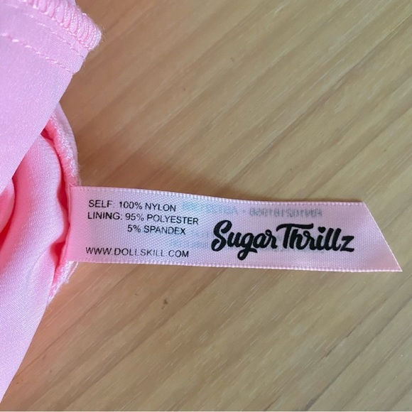 Sugar thrillz mesh puff sleeve ruched mini dress pink dolls kill - Picture 5 of 8